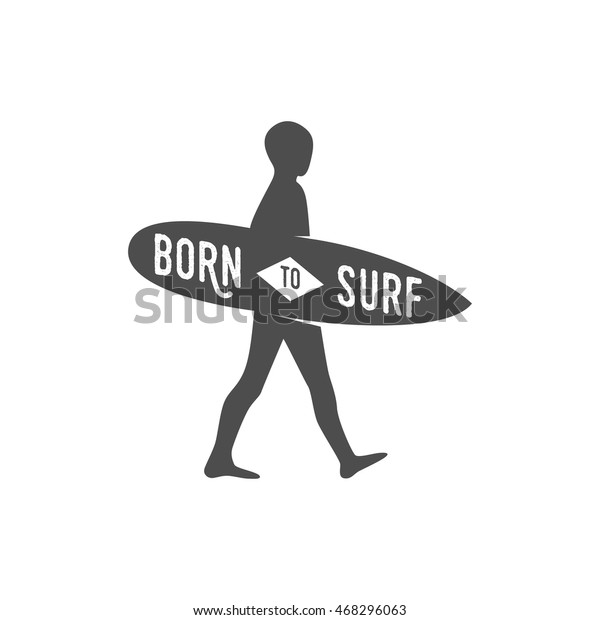 Vintage surfing\
logotype, badge and emblems. Surfer, beach style logo design. \
Summer boarding on waves.\
