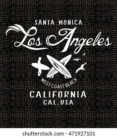 Vintage Surfing tee design. 
