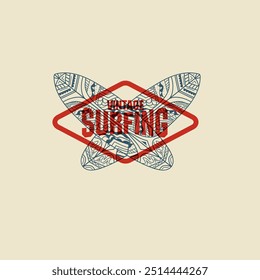 Vintage Surfing tipografia retro surf gráfico design