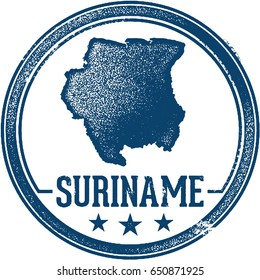 Vintage Suriname Country Travel Stamp
