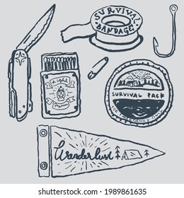 Vintage Survival Kit Outdoor Life