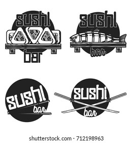 Vintage sushi bar emblems
