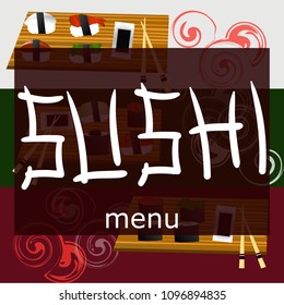 Vintage Sushi Bar Poster. Vector illustration. good poster