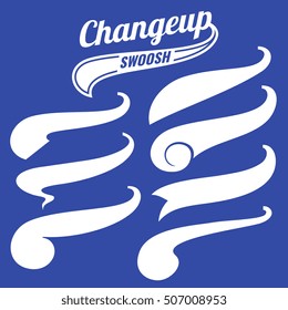 Vintage swash baseball logo tails vector set. Design element for sport logotype illustration