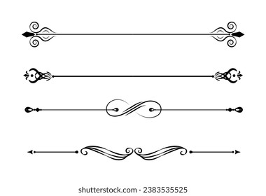 Vintage swirl design set elements