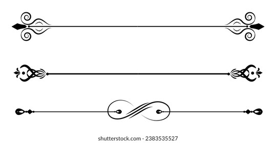 Vintage swirl design set elements