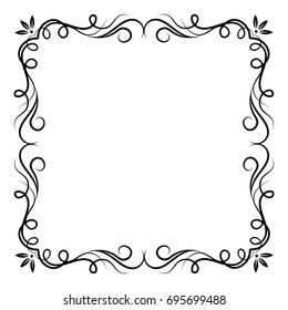 Vintage swirl frame in black and white style with place for your text.
