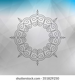 Vintage Swirl Ornament Decoration. Elegant Element for Design, Place for Text. Retro Style for Invitations, Banners, Posters, Placards and Badges.