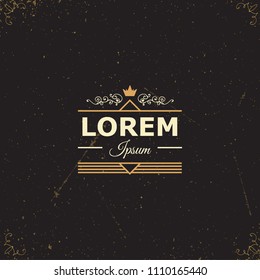 Vintage swirl patterns. Template frame. Retro style of design elements, postcard, banners, logos. Vector templates