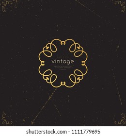 Vintage swirl patterns. Template frame. Retro style of design elements, postcard, banners, logos. Vector templates