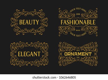 Vintage Swirl Retro Ornament Minimalism Casual Traditional Line Art Stylish Ornament Frame Classic Decorative Graphic Element