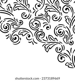Vintage swirling background. Retro curling element.