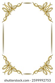 Vintage swirling frame. Retro decorative curling vignette.