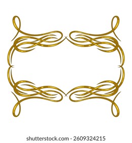 Vintage swirling frame. Retro decorative curling vignette.