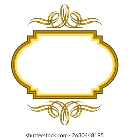 Vintage swirling frame. Retro decorative curling vignette.