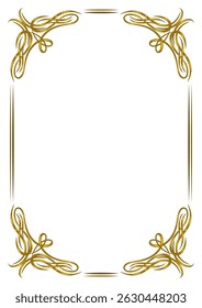 Vintage swirling frame. Retro decorative curling vignette.