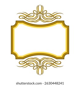 Vintage swirling frame. Retro decorative curling vignette.
