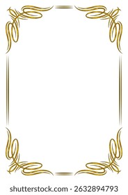 Vintage swirling frame. Retro decorative curling vignette.