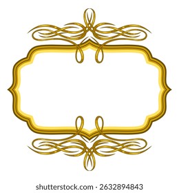 Vintage swirling frame. Retro decorative curling vignette.