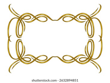 Vintage swirling frame. Retro decorative curling vignette.