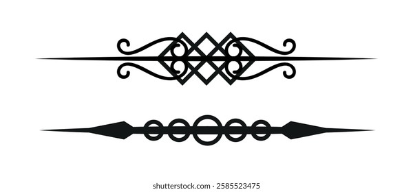 Vintage swirls template set art