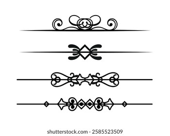 Vintage swirls template set art