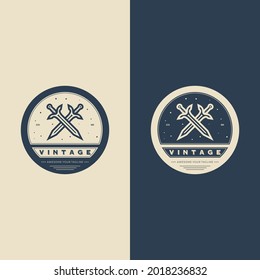 Plantilla de logotipo vintage de vectores de espada