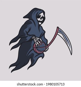 vintage t shirt design grim reaper side view brings the basketball illustration