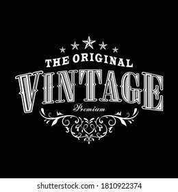 vintage t shirt design label retro hand drawn illustration