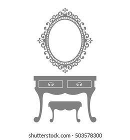 vintage table and chair gray