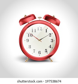 Vintage table clock over isolated white background 