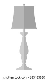 Vintage table lamp. Flat design illustration.