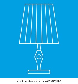 Vintage table lamp icon blue outline style isolated vector illustration. Thin line sign
