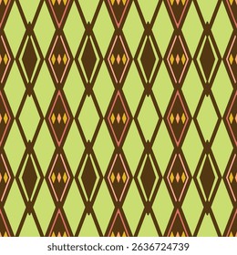 Vintage tablecloth pattern and texture for unique articles of clothing, exotic and avant-garde fashion. Also suitable for napkins and tablecloths. Geometric retro diamond and squares. Vector EPS 10.