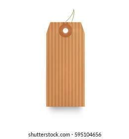 Vintage tag with stripes with shadow. High quality vector illustration.