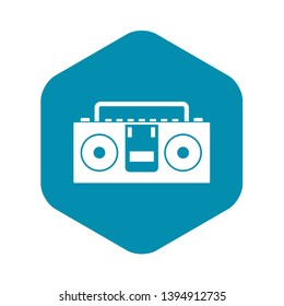 Vintage tape recorder for audio cassettes icon. Simple illustration of vintage tape recorder vector icon for web