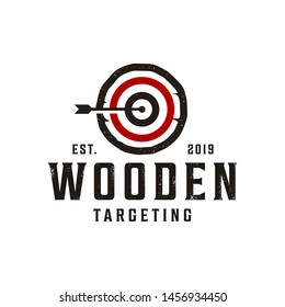 vintage target icon with rustic style logo design