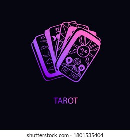 Vintage Tarot deck vector illustration.  Hand drawn style.  Occult symbol of sun and moon phases. Magic and Witchcraft cover, background