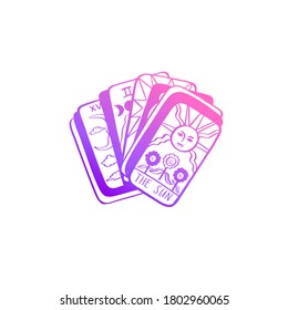 Vintage Tarot deck vector illustration.  Hand drawn style.  Occult symbol of sun and moon phases. Magic and Witchcraft cover, background
