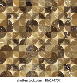 Vintage tattered seamless pattern, vector overlapping abstract background. 