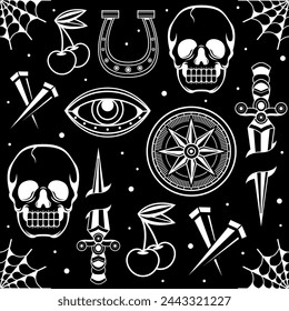 vintage tattoo collection, vector EPS 10