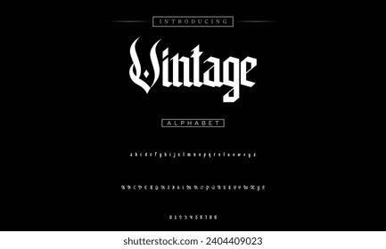 Tipo de letra de tatuaje de época. Fuente para los logotipos del estudio de tatuajes, marca de alcohol y muchos otros de estilo retro.