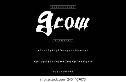 Tipo de letra de tatuaje de época. Fuente para los logotipos del estudio de tatuajes, marca de alcohol y muchos otros de estilo retro.