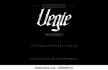 Tipo de letra de tatuaje de época. Fuente para los logotipos del estudio de tatuajes, marca de alcohol y muchos otros de estilo retro.
