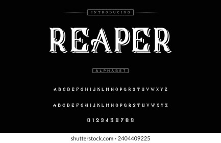 Tipo de letra de tatuaje de época. Fuente para los logotipos del estudio de tatuajes, marca de alcohol y muchos otros de estilo retro.