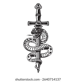 vintage tattoo monochrome concept vector design.