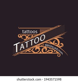 Vintage Tattoo And Piercing Logo