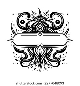 vintage tattoo studio logo concept line art hand drawn illustration