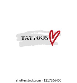 Vintage tattoo studio logo, emblem. Tattoo lettering style font, logo template, graphic elements