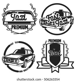 Vintage taxi emblems
